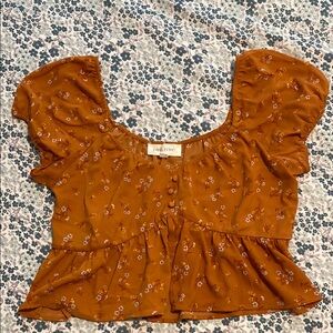 Women's Floral Rust colored Top🧡✨